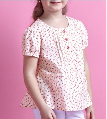 Girl shirt white with red pattern